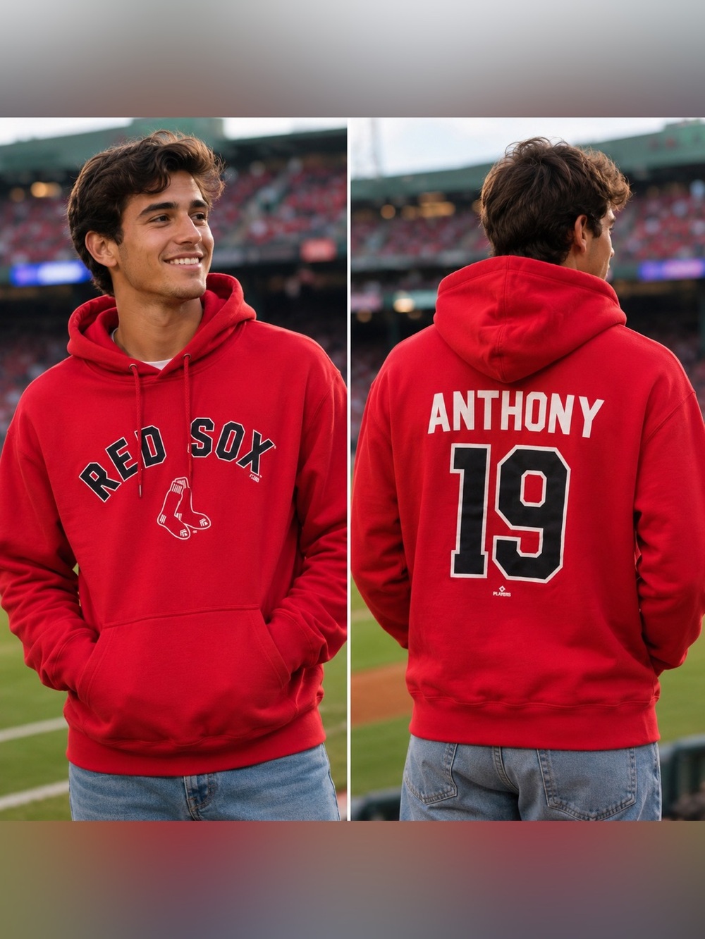 🆕 Fanatics Roman Anthony #19 Boston Red Sox Hoodie NWT Men’s Large MLBPA Red